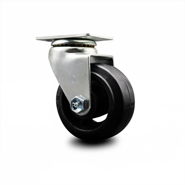 4 Inch Rubber on Cast Iron Wheel Swivel Caster with Ball Bearing SCC